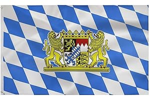 TCTOHZNG Freistaat Bayern Flagge Bayern Fahne 90 x 150 cm- Bayerische Flagge Polyester leuchtenden Farben mit Messing-Ösen Deutschland Fahne
