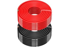 ‎MMOBIEL MMOBIEL 10 AWG Elektryczny Przewód - 10 Gauge (5,26 mm²) Cyna Kabel Miedziany - 2 Oddzielne Przewody Czerwony i Czarny Każdy 20 m do RC, Drony, Drukarki 3D, Baterie, Przewody Głośnikowe, Paski Led