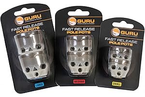 Korda Guru Fast Release Pole Pots Small | Match Fishing Pole Pots | Designed with Andy Bennett | Tapered Profile | Fast Water Fill | Tight and Precise Bait Release | Non Spook Finish | Code GFRPPS