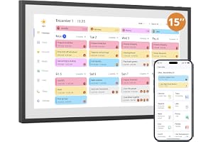 Dragon Touch 15,6 tums digital kalender vägg – 1 920 x 1 080 FHD elektronisk väggkalender familjeplanerare med minne oc