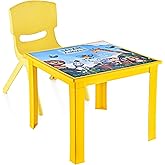Fiore 2'Li Set &Ccedil;ocuk Masa Sandalye Takımı Sarı Safari 1-3 Yaş
