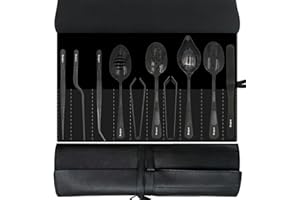 Bonigour Juego de herramientas de chapado culinario, kit de herramientas de chapado de chef de 11 piezas, negro, utensilios de cocina profesionales, acero inoxidable, cocina modernista arte de