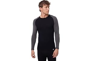 DANISH ENDURANCE Bielizna Merino Termoaktywna Męska, Koszulka Termiczna Męska, Długi Rękaw, Wełna Merino, z Zamkiem lub Bez Zamka