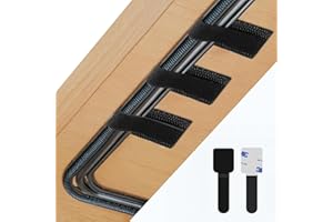 Abnii 50 fascette fermacavi da mettere sotto la scrivania, autoadesive, con gancio e anello, organizer per cavi per TV, PC, laptop, Ethernet, desktop, colore nero, piccole