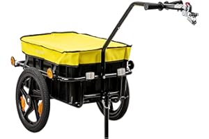 Zelsius Remorque pour vélo pour Le Transport | 68 litres | Chariot de Transport, Chariot à Main, Chariot de randonnée | Remorque vélo Cargo, attelage remorque pour vélo, boîte de Transport