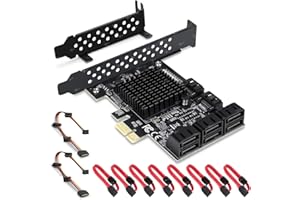 Rivo PCIe SATA Card, 8 Port with 8 SATA Cable, SATA Controller Expansion Card with Low Profile Bracket, Marvell 9215 Non-Raid, Boot as System Disk, Support 8 SATA 3.0 Devices(SA3014)