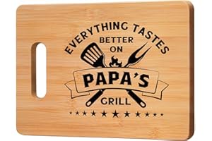 CHERIGIFT Papa Birthday Gifts, Best Papa Gifts, Bamboo Cutting Board Gifts for Papa - Everything Tastes Better on Papa's Grill, Thoughtful Papa Gift for Any Occasion: Birthday, Fathers Day, Christmas