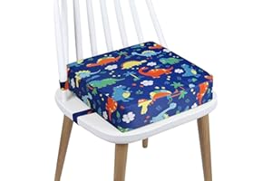 AQASH Kinder-Sitzerhöhung für Esszimmerstuhl, waschbar, 4 Gurte, Befestigung am Stuhl, Babytisch, tragbar, Reise-Kinder-Kissen