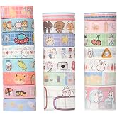 LGEGE 20 Rolls Grid Washi Tape Set, 20mm Wide, Colorful Checked Pattern, Japanese Masking Tape Décor for Scrapbook,Bullet Journal,Gift Wrapping,DIY