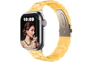 HALLEAST Women Clear Resin Strap for Apple Watch Shining Resin Straps 38mm 40mm 41mm 42mm 44mm 45mm 49mm, Stylish Bracelet Link Band Compatible with Apple Watch Ultra SE Series 8 7 6 5 4 3 2 1