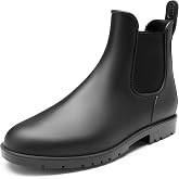 DREAM PAIRS Men's Chelsea Water Boots | Water resistant PVC, soft fabric lining, 3mm EVA insole+fleece, PVC sole.