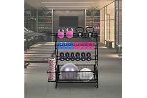 CUCUMMOO Hantelständer für Kurzhanteln, Langhantelablage für Home Gym bis 136.07 kg belastbar, Hantelständer für Kurzhanteln mit Rädern für Fitnessstudios Yogastudios Klassenzimmer Aktivitätsräume