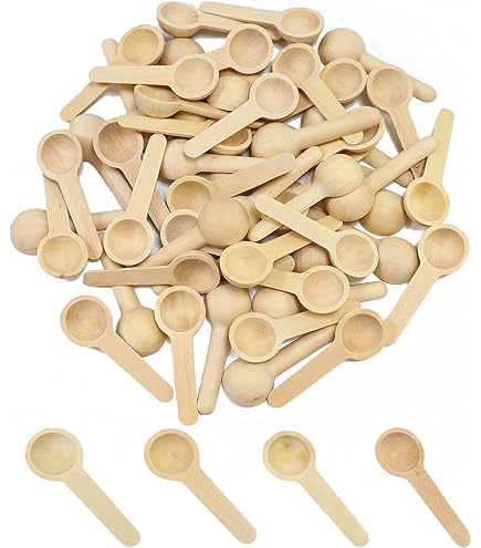 Lot De 4 Mini Cuillères à épices En Bois | Petite Cuillère à