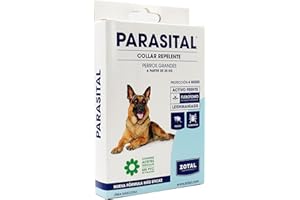 Zotal Parasital Collar Antiparasitario para Perros Grandes - 75 cm - Protección hasta 4 Meses - Repelente Natural contra Pulgas, Garrapatas y Mosquitos - Cómodo y Ajustable - Sin PVC (Pack 1 Unidad)