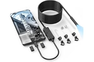 LabTEC Endoskopkamera mit Licht 1920P, USB Inspektionskamera Handy 16.4FT/5M Schlauchkamera IP67 wasserdichte Endoskop Kamera für Android Smartphones, iPhone, iPad, Samsung