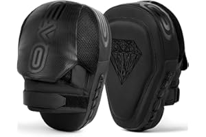 EVO Fitness Curved Boxing MMA Focus Pads Hook and Jab Mitts Set Muay Thai Kickboxing Martial Arts Hand Target Training Sparring Pads UFC PRO