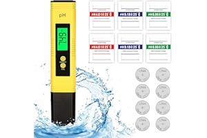 Halcyerdu PH Messgerät, PH-Genauigkeit Wasserqualität Tester mit, Wasserqualität Tester mit LCD, ATC-Messbereich 0-14, Geeignet für die Überprüfung der PH-Balance von Trinkwasser, Pool, Spa oder Labor