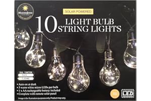Mason & Jones Home 10 LED Solar Powered Bulb Style String Lights