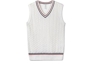 BOBOYOYO Chaleco de punto para niños, 100% algodón, cuello en V, camiseta sin mangas, uniforme escolar, jersey sin mangas, para niñas y niños