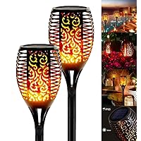 Solar Flammenlicht, StillCool 2 Stück Gartenfackeln Solar Flamme Wasserdicht IP65 Automatische Ein/Aus für Hinterhöfe…
