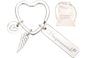 LOViLEE® Schlüsselanhänger Herz im Geschenkset - Glücksbringer, Schutzengel für Familie & Freunde - Schlüsselanhänger Auto, Führerschein bestanden Geschenk