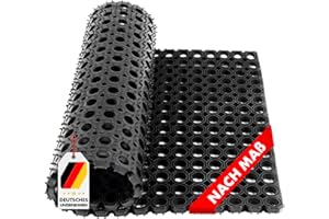 Floordirekt Tapis en caoutchouc octogonal, très résistant et résistant aux intempéries, pour l'extérieur commercial et privé, en caoutchouc, anti-salissures, épaisseur : 23 mm (100 x 350 cm)