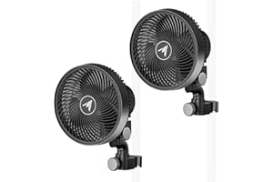 AC Infinity CLOUDRAY S6 2-Pack, Grow Tent Clip Fan 15cm with Redesigned Long-Life EC Motor, Custom 10 Dynamic Wind Speeds and 10-Level Oscillation, for Hydroponics Circulation Cooling, 6-Inch