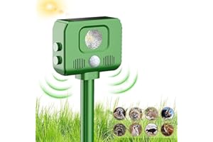 QUEATH Odstraszacz kotów, 2024 nowy ultradźwiękowy odstraszacz kotów, ptaków, psów, kotów, myszy, lisów, odstraszaczy gołębi, 5 trybów ultradźwiękowych odstraszacz zwierząt