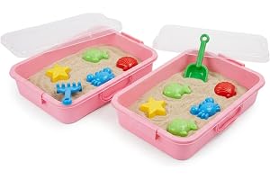 Relaxdays sandlåda med lock, 2-pack, plast, HxBxD: 8 x 38 x 25 cm