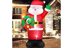 Danxilu 183CM Decoraciones Inflables Navideñas para Exteriores con Luces LED Incorporadas Inflables Navideños de Papá Noel Decoraciones de Patio de Papá Noel para Jardín Exterior Fiesta Navideña