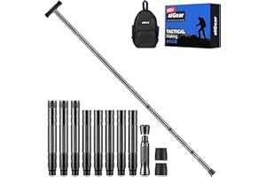 aiGear Bastone Tattico/Bastoncini Trekking | Utensili per L'esterno Accessori | 5/6/7/8 Tubi | CNC Lavorato in Alluminio Canna Tattica | per Campeggio Alpinismo Backpacking