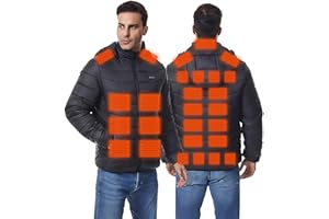Monave Chaqueta Calefactable Hombre Mujer Chaqueta de Plumas Calefactable con 27 Elementos Calefactores de Grafeno, 3 Niveles de Temperatura Chaleco Calefactable para pesca, actividades al aire
