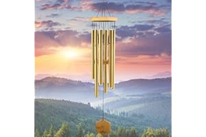 UpBlend Outdoors Wind Chimes for Outside - 29" Bronze Wind Chime Outdoor, Zen Garden Chimes for Outdoors, Tin Windchime, Decor Windchimes for Mom, Grandma, Gifts for Her