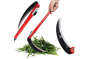 Bauster® Hochwertige Grassichel Klappbare Sichelsense Scharf Sickle 40 cm Handsensen, kleine Sensen Grasschneider Sichel Geschmiedet zum Mähen von Gras Gartenpflege Survival
