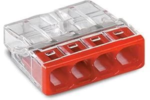 WAGO 2273-204 Złączka Instalacyjna, Czerwony, 100 Sztuk