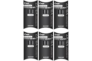 Cartouche de rechange d’encre Noir BXC-V5/V7 de marque Pilot pour Hi-Tecpoint V5 et V7, système de cartouche d’encre liquide rechargeable pour stylo à bille (lot de 6 à 18 cartouches)