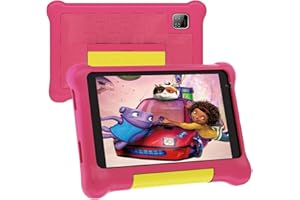 HotLight Kinder Tablet 7 Zoll, Kids Tablet mit Android 12 Quad Core, 2GB RAM+32GB ROM+128GB Erweiterbar, Wi-Fi, Bluetooth, Type-C, Tablet für Kinder mit Schutzhülle Rose