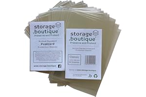 Storage.boutique Postcard Protection Sleeves, Acid Free & Archive Standard, Classic Size, 150 x 100 mm, 50