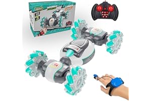 Bubbacare Auto telecomandata per bambini, 2,4 GHz, 4 WD, auto con controllo manuale con musica leggera, rotazione a 360°, giocattolo a partire dai 6 anni, auto giocattolo per bambini 6-15