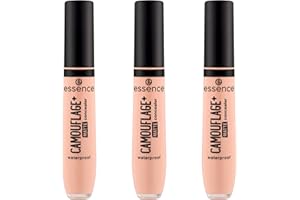 ‎ESSENCE COSMETICS essence CAMOUFLAGE+ MATTE concealer, Nr. 20, Nude, langanhaltend, mattierend, abdeckend, matt, vegan, ölfrei, ohne Parabene, ohne Mikroplastikpartikel, 3er Pack (3x8ml)