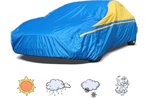 MALOROY Full Car Cover Waterproof, Heavy Duty 420D Oxford Breathable Outdoor Car Cover, Universal Car Cover Windproof Snowproof UV Protection Fit Sedan Length Up to 190"