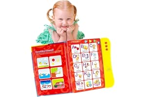 Boxiki Kids Englisch ABC Klangbuch für Kinder / Englische Buchstaben & Wörter, Lernspielzeug. Lernaktivitäten für Buchstaben, Wörter, Nummern, Formen, Farben und Tiere für Kleinkinder