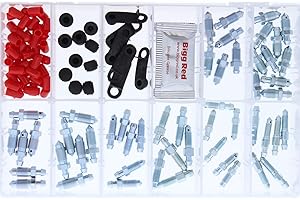 Bigg Red - Brake Caliper Bleed Screws, Greese Nipples & Caps Set - 110 pcs - Metric & Imperial - Thread Size M7, M8, M10, 3/8 UNF - Dust Caps & Silicone Assembly Grease