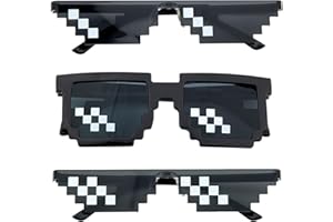 Comius Sharp Gafas Thug Life, 3 Pack Mosaico Gafas de Sol Para Hombre y Mujer, Diseño de Mosaico