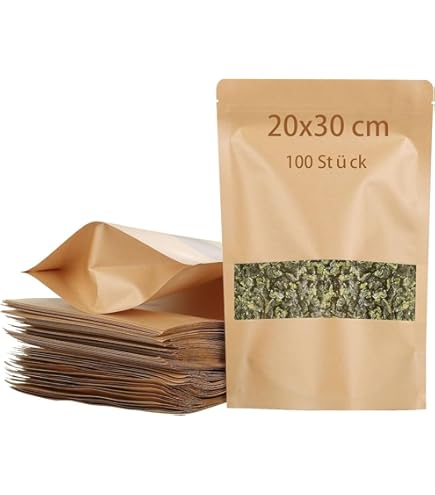 Bolsas Zip Pequeñas STARVAST - Paquete De 200 Bolsas De Papel Con Ventana, 16 X 22 Cm Bolsas Para Hacer La Compra