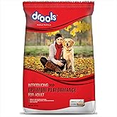 Drools Adult Dry Dog Food Optimum Performance 10kg Pack | Chicken Flavour | Optimum Ratio of Protein and Energy | High Grade 
