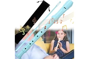 WSNDM Sopranblockflöte in Stimmung C-Sopran, mit Tasche und Wischerstab, Barocke Griffweise, 8 Löcher Hochwertige Kunststoff Flöte, für Einsteiger und Fortgeschrittene (Blau)