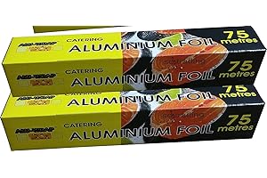 KSP PARTNERS LTD E-COMMERCE 2 x Aluminium Kitchen Catering Foil 300mm x 75m with Inbuilt Cutter (ALU-WRAP)