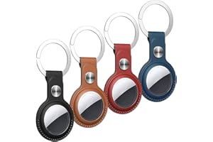 Zaid Key Ring – Compatible with AirTag – Leather Keyring Case, Protective Holder Cover for Tracker, Key Ring for Dog Collar (multi color)