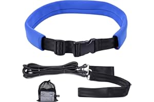wisdompro Cintura per allenamento al nuoto, 2 m, corde elastiche di resistenza, imbracatura statica da nuoto, per adulti, blu
